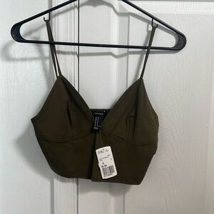 Forever 21 Crop Top Size Medium Color Olive